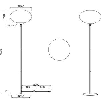 LED Vloerlamp - Trion Otmen - E27 Fitting - 1-lichts - Rond, Huis en Inrichting, Ophalen of Verzenden, Nieuw, Metaal, Overige fittingen