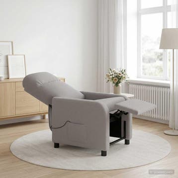 vidaXL Massage Recliner Lichtgrijs Bouclé, Huis en Inrichting, Verzenden, Nieuw