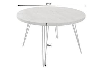Ronde eettafel SCORPION 80cm grijs mango massief hout zwarte, Ophalen of Verzenden, Nieuw