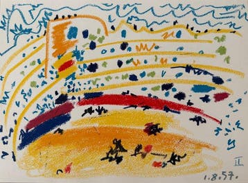 Pablo Picasso (1881-1973) - Stierenarena, 1957 - Lithografie