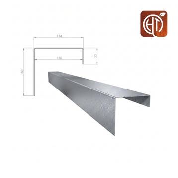 Verzinkt staal u-profiel 100x15,4x15cm, Overige materialen, 100 tot 200 cm, Nieuw, Minder dan 25 cm