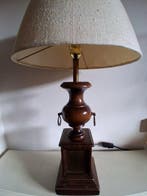 Bureaulamp - Gepatineerd massief hout - Lamp van hoge