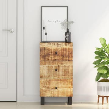 vidaXL Dressoir met 3 lades 40x33,5x75 cm massief mangohout, Minder dan 50 cm, Verzenden, Nieuw, 25 tot 50 cm