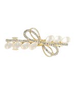 Haarspeld Patentspeld 6cm - Strik – Metaal – Parel & Strass, Nieuw
