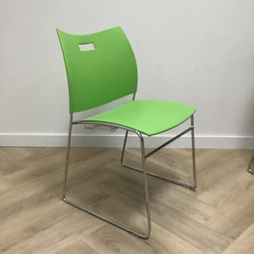 Casala Curvy stoel / stapelstoel,  groen, Ophalen of Verzenden, Gebruikt, Stof, Eén