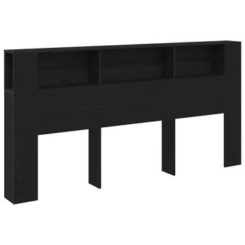 vidaXL Hoofdeinde kas Zwart Eiken Bewerkt hout, Verzenden, Nieuw, Zwart, Hout