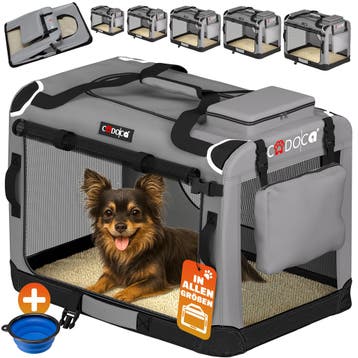 Transportbox hond Grijs S 50x34x36cm (Voor in Huis), Verzenden, Nieuw