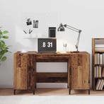 vidaXL Bureau met opslag Oudhout 140 x 50 x 75 cm Bewerkt, Verzenden, Nieuw