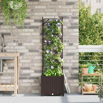 vidaXL Plantenbak Bruin 40 x 40 x 143 cm PP, Verzenden, Nieuw, Minder dan 60 cm, 60 cm of meer