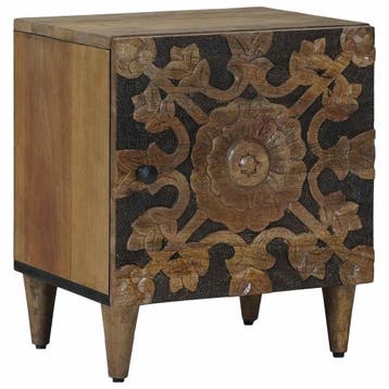 vidaXL Nachtkastje Bruin 40 x 33 x 46 cm Massief Mango Hout, Minder dan 45 cm, Verzenden, Nieuw, Minder dan 55 cm