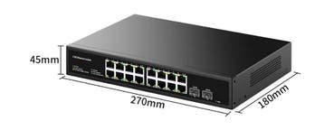 2.5G Switch 16 Poorten – 10G SFP+ Uplink 120G Bandbreedte, Computers en Software, Netwerk switches, Verzenden, Nieuw