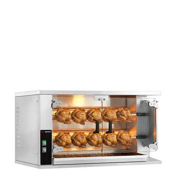 GGM Gastro | Gas kippengrill - 9,4kW - 2 spitten voor 10 |, Verzenden