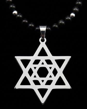 Salomons hexagram - obsidiaan – Sleutel der Bouwers -
