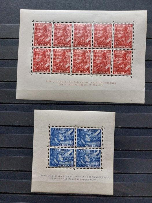 Nederland 1942 - Legioenblokken - NVPH V402/403, Postzegels en Munten, Postzegels | Nederland