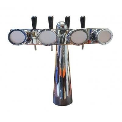 Occasion - Tapzuil totem 4 kraans ovale verlichting, Zakelijke goederen, Horeca | Overige, Ophalen of Verzenden