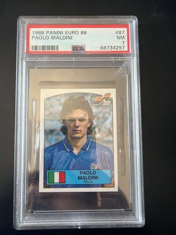 1988 Panini maldini Paolo - PSA 7 Graded sticker, Nieuw