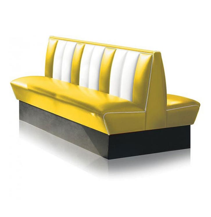 Classic Dubbele Retro Diner Bank Bel Air HW150 Geel, Huis en Inrichting, Banken | Bankstellen, Ophalen