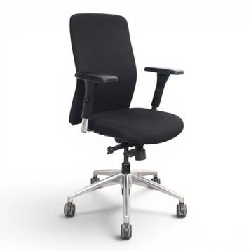 Euroseats Milano bureaustoel, EN1335, zwart-chrome, Huis en Inrichting, Ophalen of Verzenden, Gebruikt