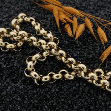 Gouden jasseron schakel collier. (Ketting), Ophalen of Verzenden, Gebruikt, Goud, Goud
