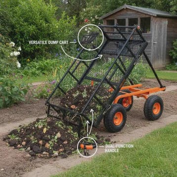Metalen Kiepwagen Tuinwagen met 400 kg Laadvermogen en 25.4, Verzenden, Nieuw