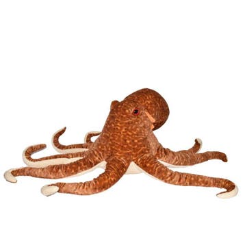 Wild Republic inktvis knuffel - pluche - 76 cm - bruin, Verzenden, Nieuw