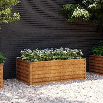 vidaXL Verhoogde tuinbak 100x50x36 cm cortenstaal, 100 cm of meer, Verzenden, Nieuw, Metaal