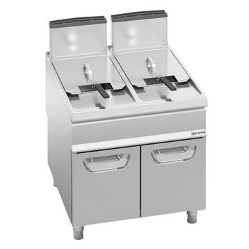 GGM Gastro | Gas dubbele friteuse - 20+20 liter - 35kW - met, Verzenden, Nieuw