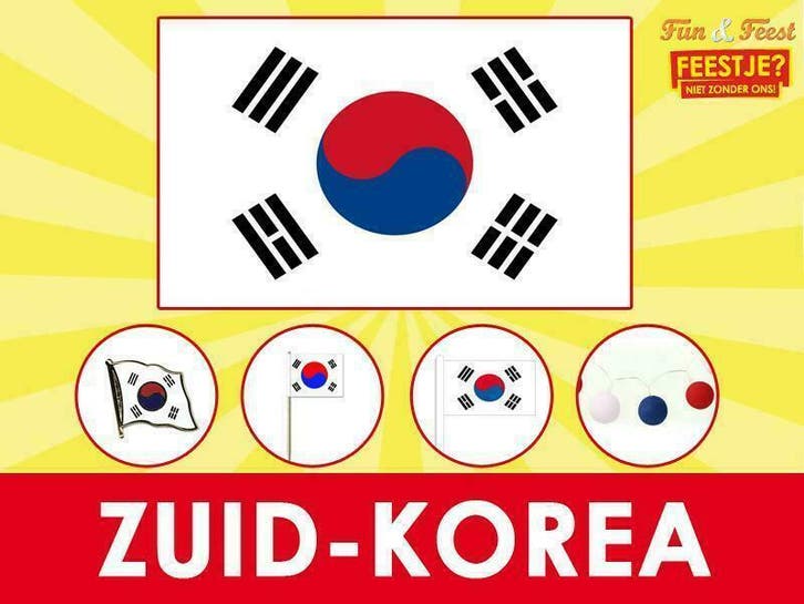 Mega aanbod Zuid Korea Vlaggen - Zuid Koreaanse vlag, Diversen, Vlaggen en Wimpels, Nieuw, Ophalen of Verzenden