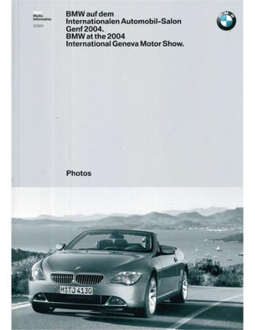 2004 BMW GENÈVE HARDCOVER PERSMAP ENGELS, Nieuw, BMW, Author