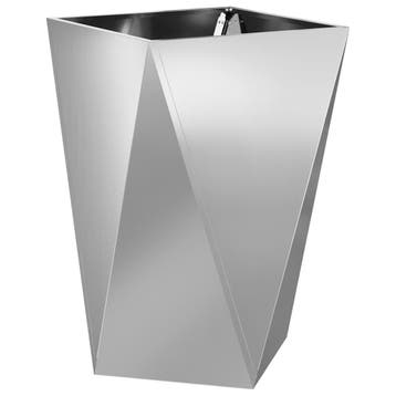 Moderne Bloembak Zilver | 50cm | Laatste Stuk!, Minder dan 60 cm, Vierkant, Ophalen of Verzenden, Zo goed als nieuw