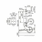 Neuswiel automatisch opklapbaar 800kg 260x65mm, Auto-onderdelen, Banden en Velgen, Ophalen of Verzenden, Nieuw