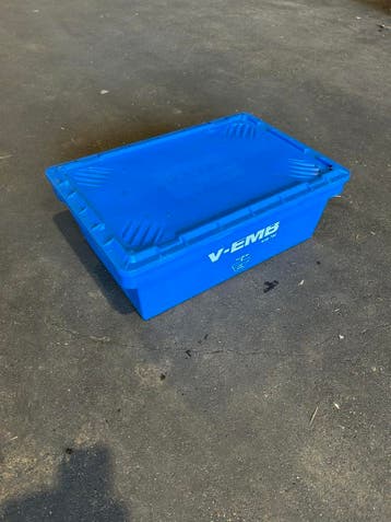 kunststof bakken met deksel 60x40x20 cm stapelbak dicht, Gebruikt, 40 tot 60 cm, 50 tot 75 cm, Minder dan 35 cm