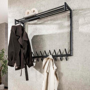 Industrieel Kapstok 100 cm breed - Staal - 20 Haaks - 2026, Huis en Inrichting, Woonaccessoires | Kapstokken, Wandkapstok, Overige materialen
