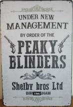 Under managment Peaky Blinders reclamebord, Verzamelen, Ophalen of Verzenden, Nieuw