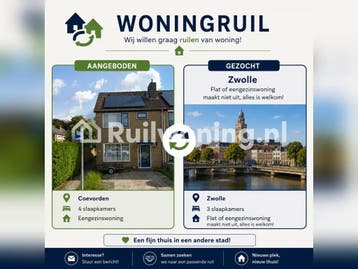 Ruil jouw plek in Zwolle voor mijn huis  (Coevorden), Huizen en Kamers, Overijssel