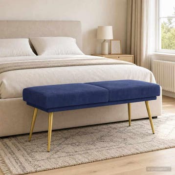 vidaXL Dubbel Laagige Bank Politieblauw 120 x 45 x 46 cm, Verzenden, Nieuw, Stof