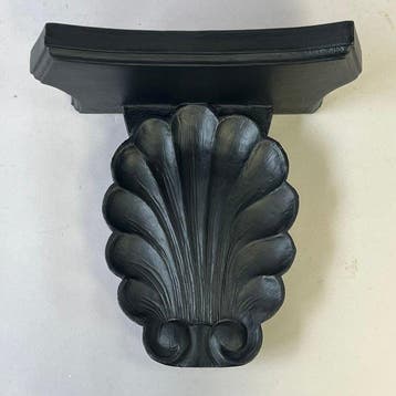 Wandtafel - Vintage - Wooden Seashell wallscone, shelf or