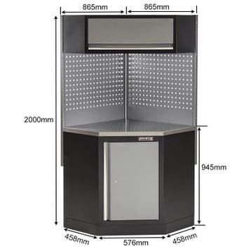 Hoekstuk garageserie met metaal bekleed werkblad,, Ophalen of Verzenden, Nieuw