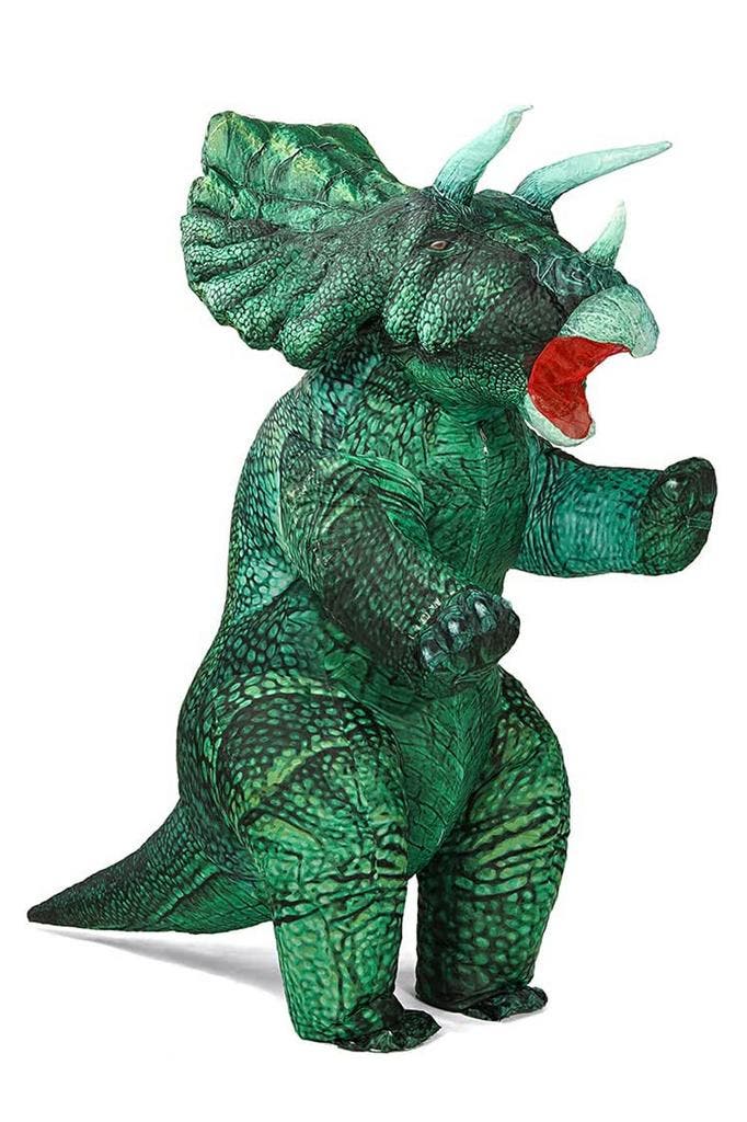 KIMU® Opblaas Kostuum Triceratops Groen Opblaasbaar Pak Dino, Kleding | Heren, Carnavalskleding en Feestkleding, Kleding, Nieuw