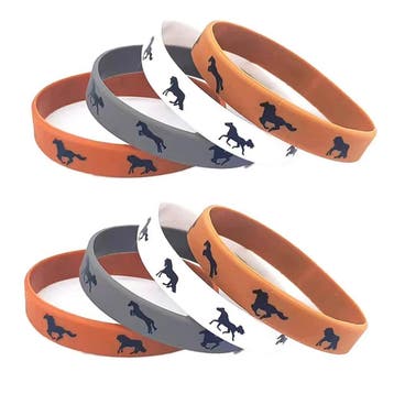 Elastische rubberen paarden armband in vele kleuren, Nieuw