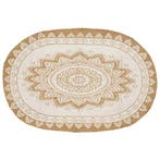 vidaXL Jute Tapijt Bloemen Naturel 152 x 245 cm Jute, Verzenden, Nieuw, Beige