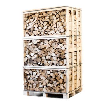 Hele pallet ovengedroogd gekloofd haagbeuk haardhout 25cm, Minder dan 3 m³, Ophalen of Verzenden, Blokken