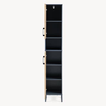 Badkamerkast Svanes hoge kast 30x30x170 cm donkergrijs en na, Verzenden, Nieuw