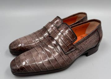 Santoni- Alligator -UK5 (39,5 EUR)-No Minimum!!! - Loafers -, Nieuw