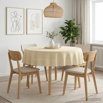 vidaXL Tafelkleed 5 st Rond Crèmewit Ø 180 cm, Huis en Inrichting, Tafelkleden, Verzenden, Nieuw