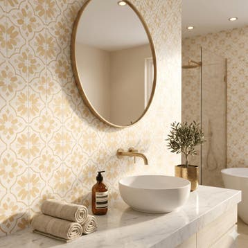 Vloertegel/Wandtegel Terre Decortegel Lamour Airy Geel 20x20, Keramiek, Nieuw, Ophalen of Verzenden, 20 tot 40 cm