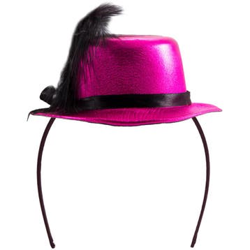Tiara met mini hoedje metallic magenta, Ophalen of Verzenden, Nieuw