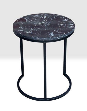 Stoere design - Bijzettafel - Staal, Graniet - Granieten