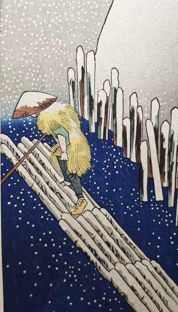 Winter: Snow on the Sumida River from the series Famous