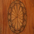 Ovale satijnhouten Louis Seize theetafel met ebben noten en, Ophalen of Verzenden